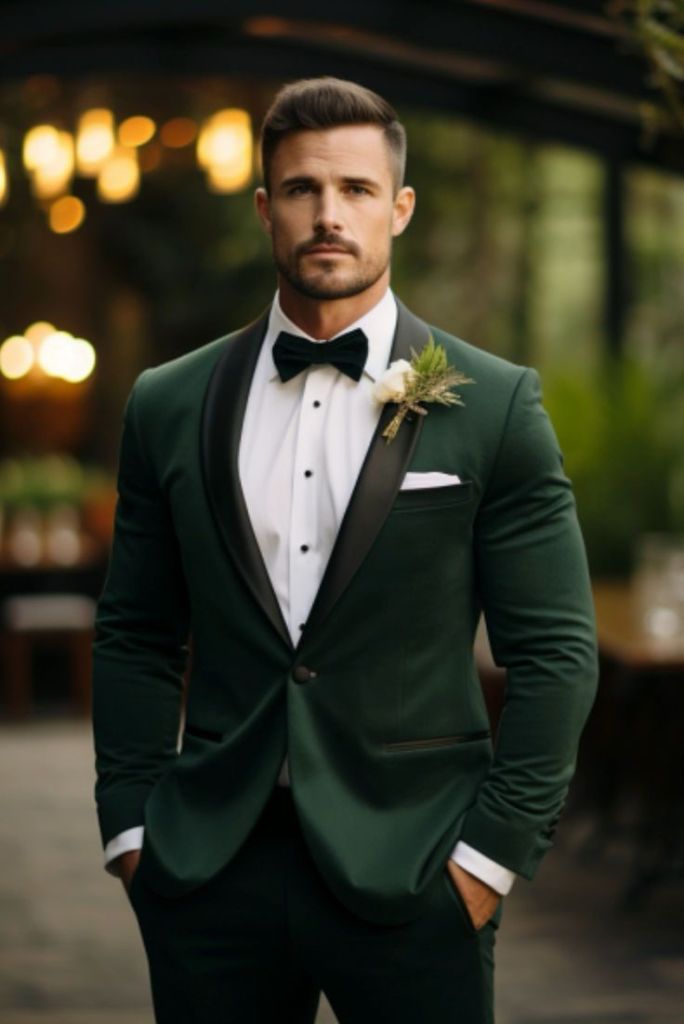 Men Tuxedo Suit Hunter Green Wedding Green Suit Dinner Suit Sainly 