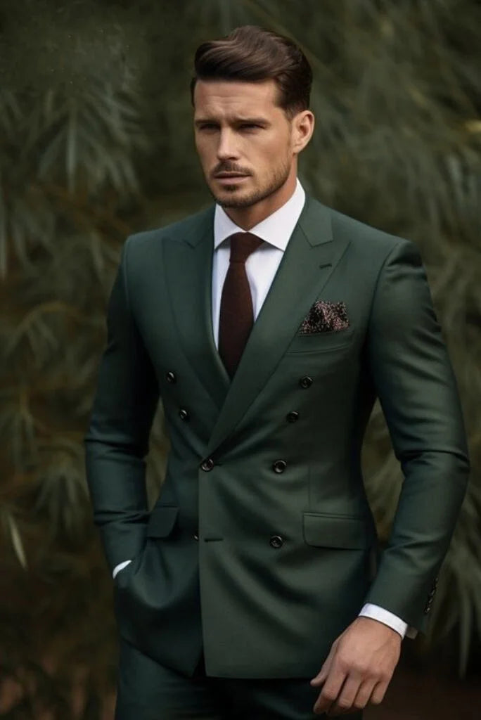 light blue flowy mini dress Suitbae Charles Green XL Three-Piece Suit – Plus Size Suit for Big Men main image 0