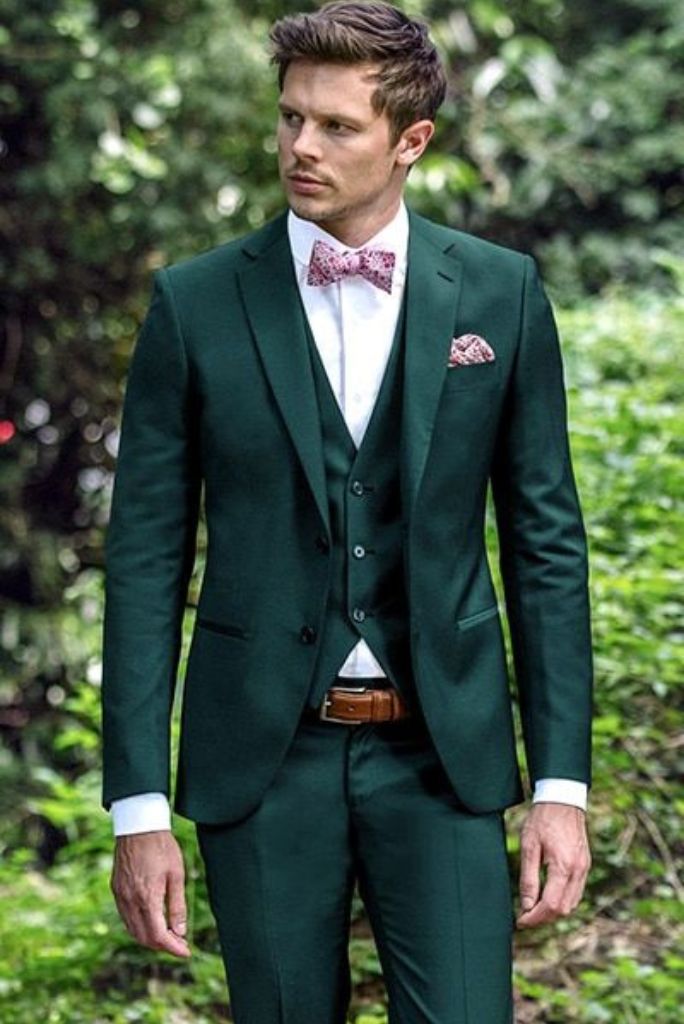 Men Hunter Green 3 Piece Suit Slim Fit Formal Suit Wedding Suit Sainly