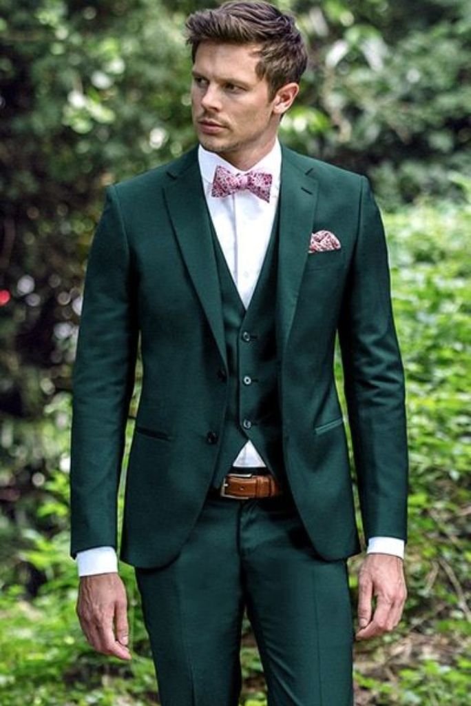 Men Hunter Green Piece Suit Slim Fit Formal Suit Wedding Suit