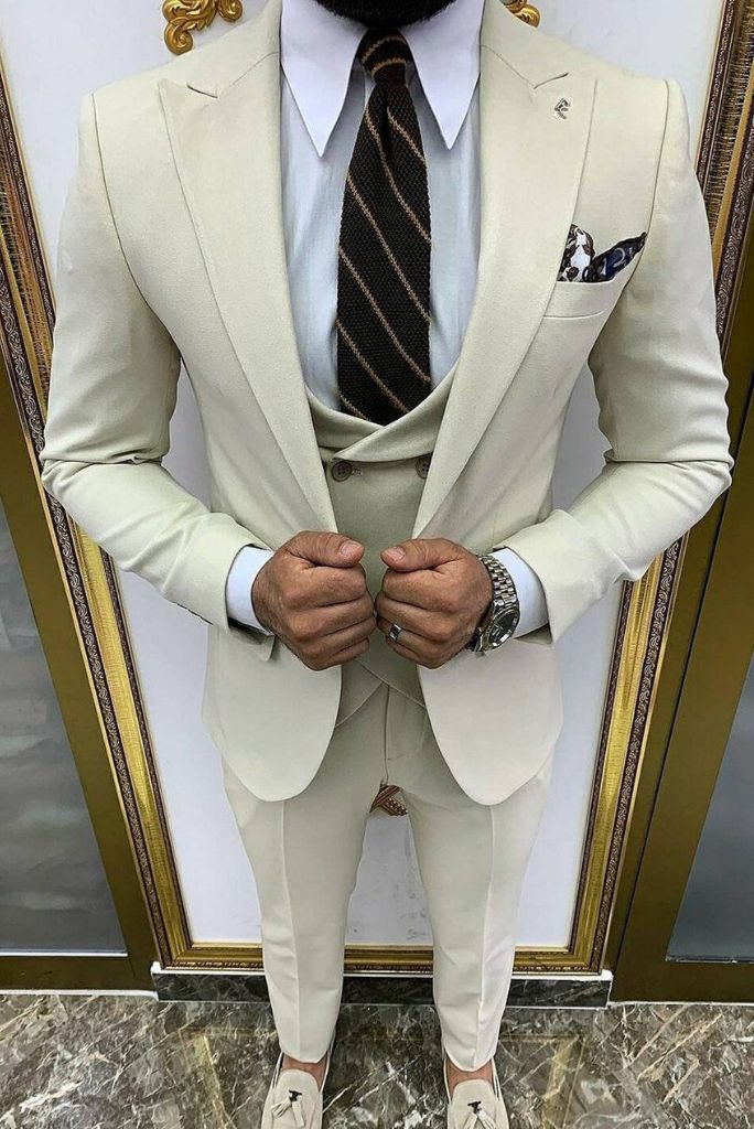 Men's Piece Suit Off White Wedding Suit Dinner Suit SAINLY