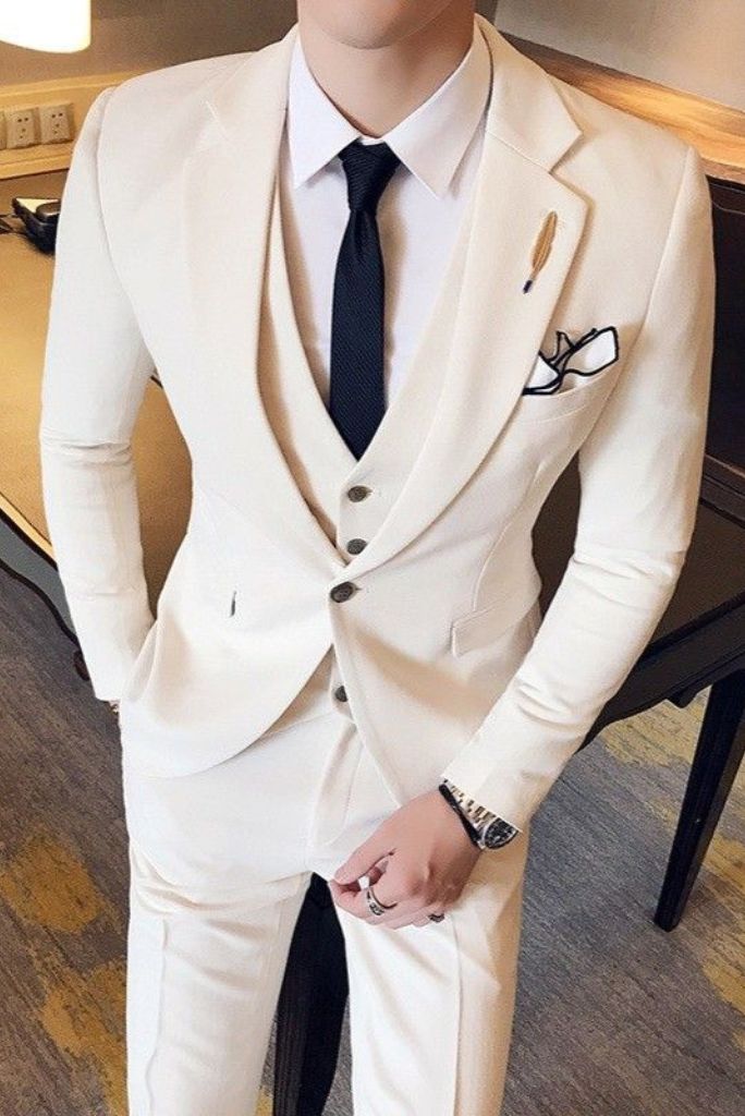 Men's Piece Suit Off White Wedding Suit Dinner Suit SAINLY