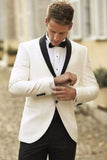 Men Tuxedo Two Piece Suit Off White Dinner Suit Elegant Tuxedo Groom Suits Bespoke