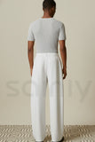 White Relaxed Straight Leg Men’s Trouser