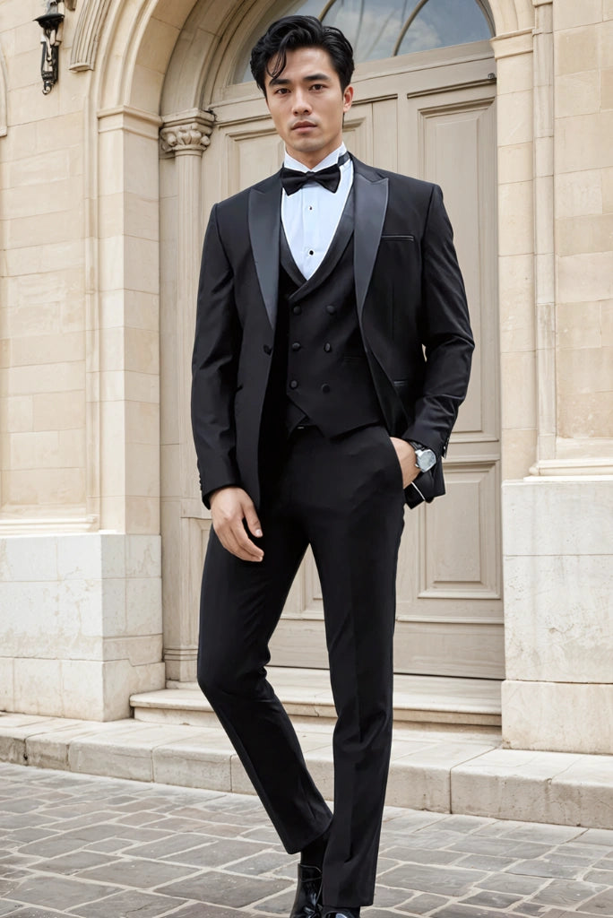strapless open back dress Men Black Tuxedo Stylish Suit for Wedding Reception & Party Wear 56 / 44