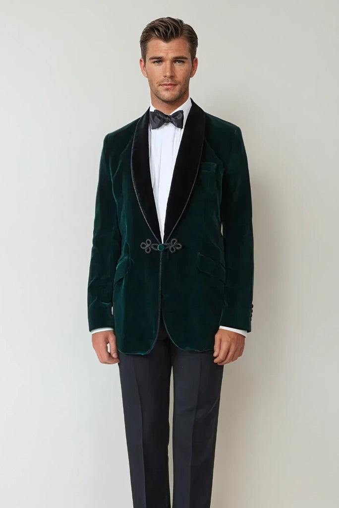 Men Green Velvet Smoking Jacket Stylish Dinner Coat Winter Coat Sainly 58 Men Green Velvet Smoking Jacket Stylish Dinner Coat Winter Coat Sainly 58