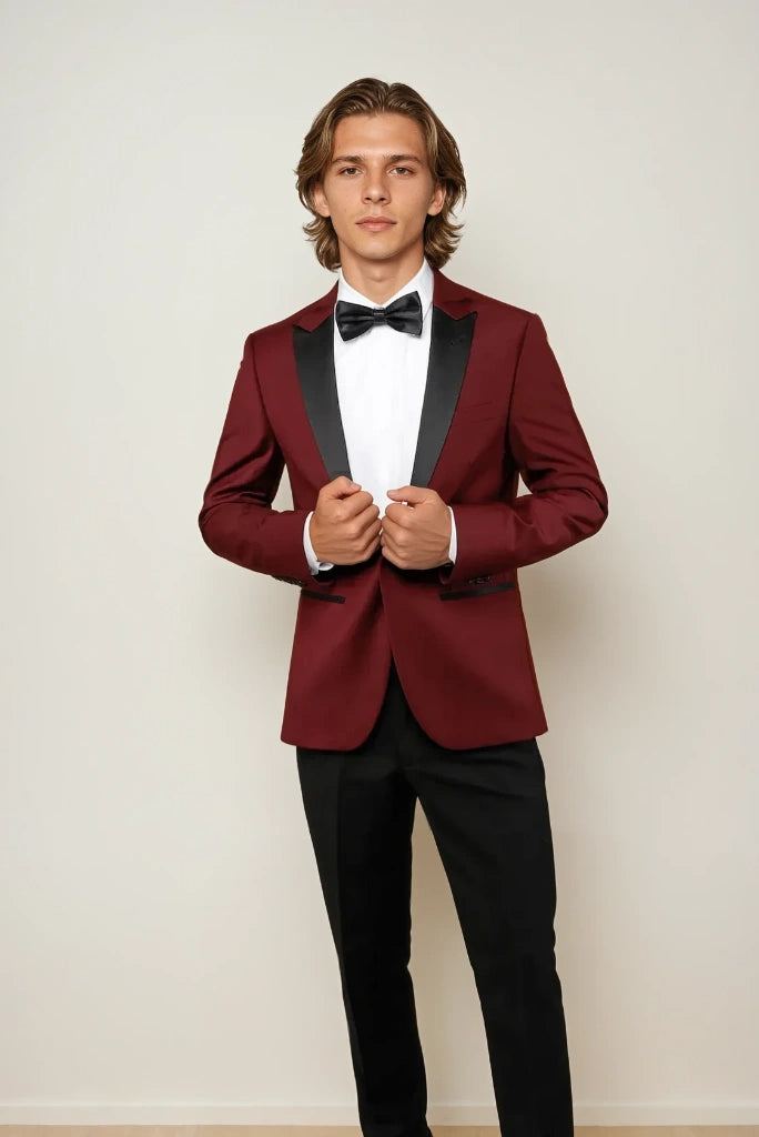green emerald velvet dress Men Maroon Two Piece Suit for Engagement Ceremony Parties Events Wear 46 / Custom