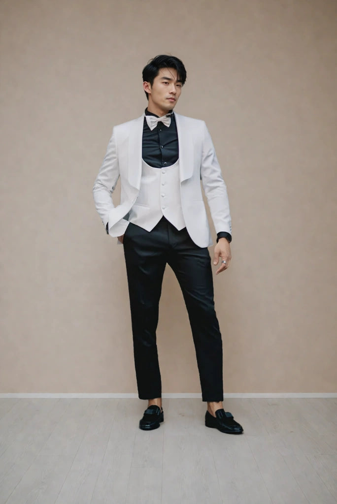 Men's Three Piece Tuxedo Suit For Formal Events Wedding & Parties Wear 38 / 30