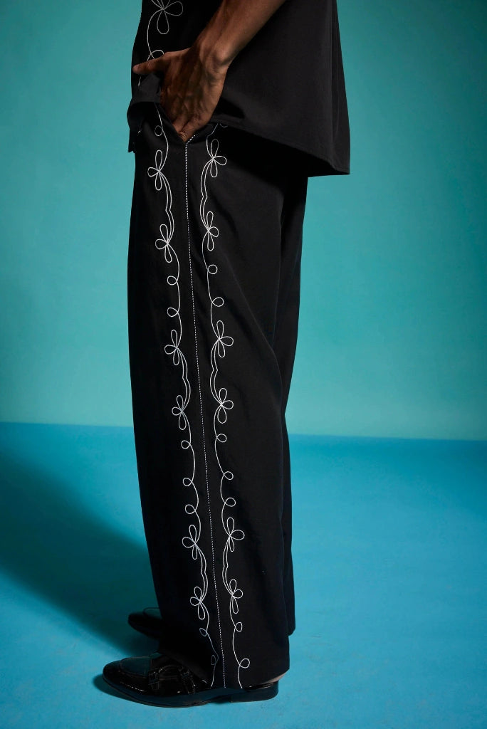 Black Loose Fit Trouser Formal Wedding Wear Dinner Club Pant For Men 56