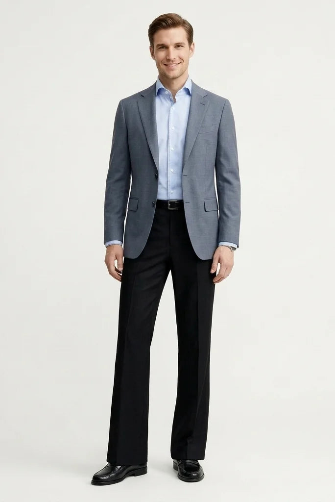 Men office wear black regular fit trouser