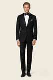 Black tailored tuxedo party wear suit for men