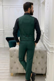 Emerald green formal waistcoat and trouser set