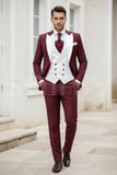 Stylish custom groom wedding wear suit (Full Front)