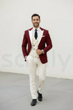 Men’s maroon wedding suit set