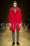 Men’s red tweed long overcoat