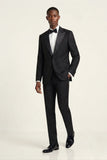 Black tuxedo suit for men front 