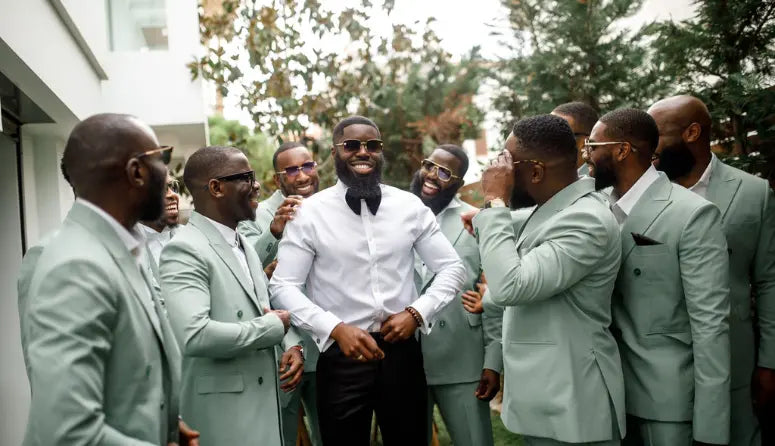 Sainly Sage Green Men Wedding Suit