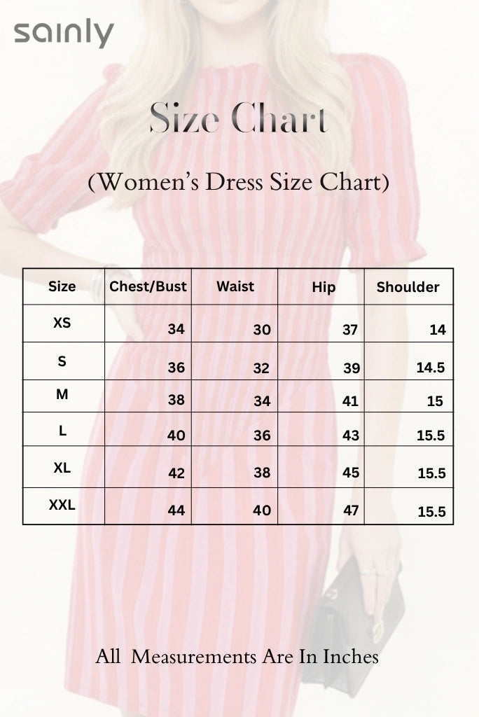 Women's Mini Puff Sleeve Smocked Dress – Striped Hand Block Print