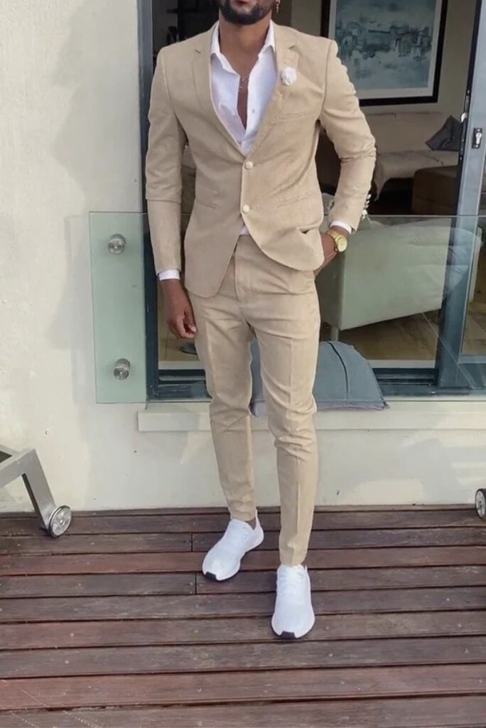 Shop unique cream two-piece wedding suit for men– SAINLY