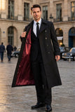 Men Black long Overcoat | Vintage Long Coat | Winter Coat | Sainly