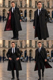 Men Black long Overcoat | Vintage Long Coat | Winter Coat | Sainly