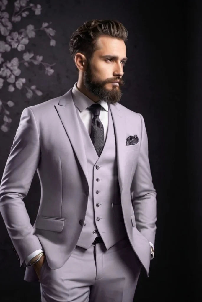 Grey and purple wedding tuxedos clearance