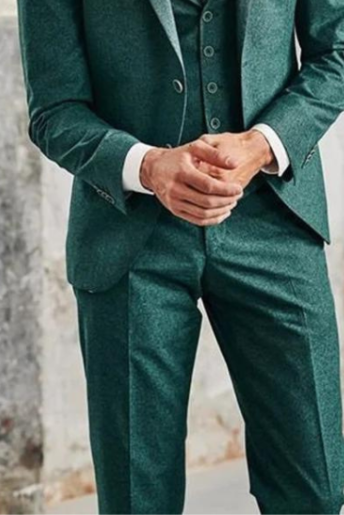 Men Office Pants | Green Tweed Pant | Emerald Dress Pants | SAINLY 40 Men Office Pants | Green Tweed Pant | Emerald Dress Pants | SAINLY 40