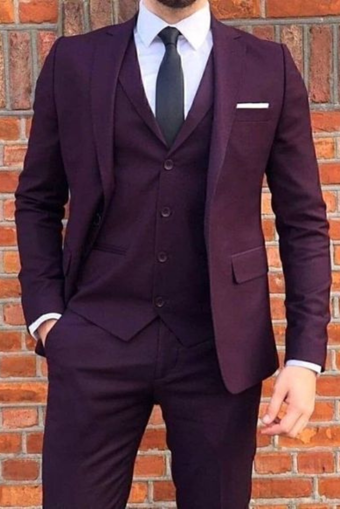 Man Wedding Suit Purple 3 Piece Suit Dinner Suit Bespoke Suit Sainly 
