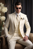 Men Cream Suit Wedding Suit Cream 3 Piece Suit Cream Bespoke Men Sainly