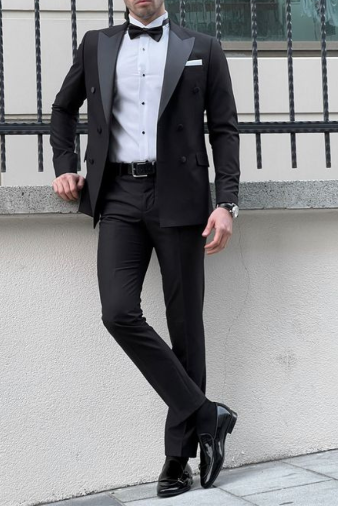 Tuxedo Black Suit Piece Black Suit Wedding Suit Black Man Sainly