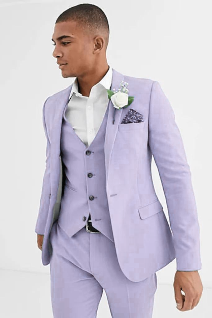 Men Purple 3 Piece Suit Purple Wedding Suit Dinner Purple Wear Sainly