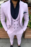 Men Suits Light Purple 3 Piece Slim Fit Suit Men Stylish Suit Groom Wedding Suit Men Clothing Suits Elegant Suit