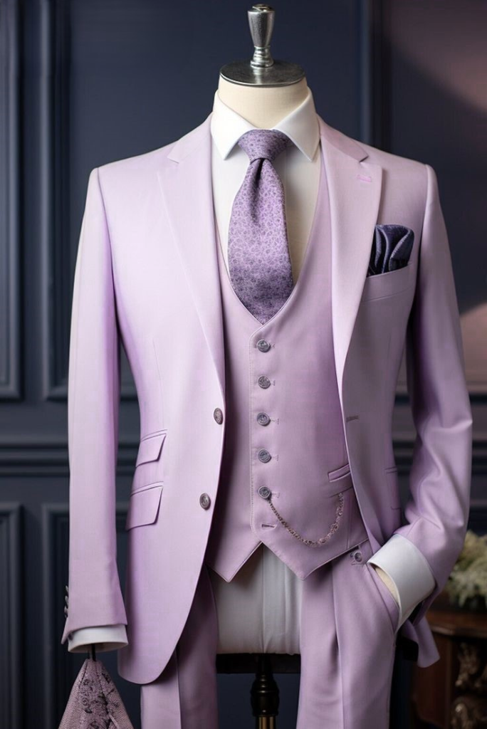 men purple three piece suit wedding prom suit wedding slim fit suit bespoke gift for him