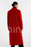 Women’s Red Tweed Long Overcoat Back