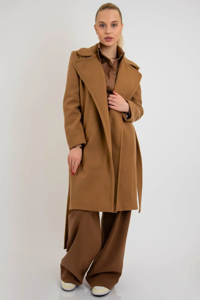 Camel long womens coat on sale