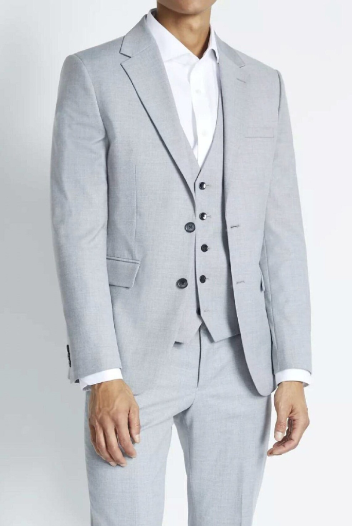 Men Grey 3 Piece Suit Grey Wedding Suit Grey Groomsmen Wear Sainly