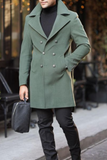 Men Winter Green Coat Tweed Green Coat Trench Overcoat Green Sainly