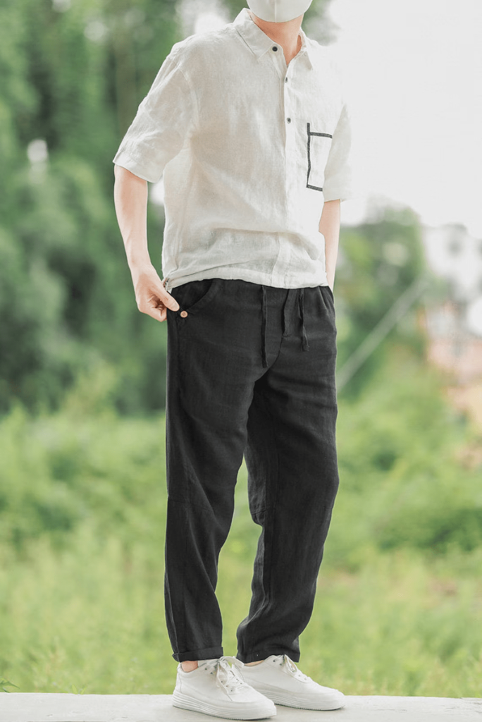 Men's Linen Trouser Pant Casual Pant Linen Ankle Formal Pants Sainly Men's Linen Trouser Pant Casual Pant Linen Ankle Formal Pants Sainly