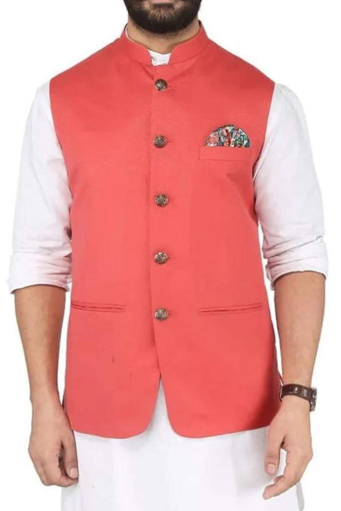 Men Nehru Jacket Pink Indian Festival Wedding West Coat Sainly