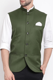 Men Green Nehru Jacket Modi Jacket for Men Plain Nehru Jacket Sainly