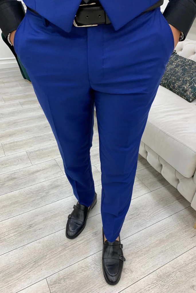 Men Blue Dress Pant Elegant Formal Blue Pants Wedding Pant SAINLY 50