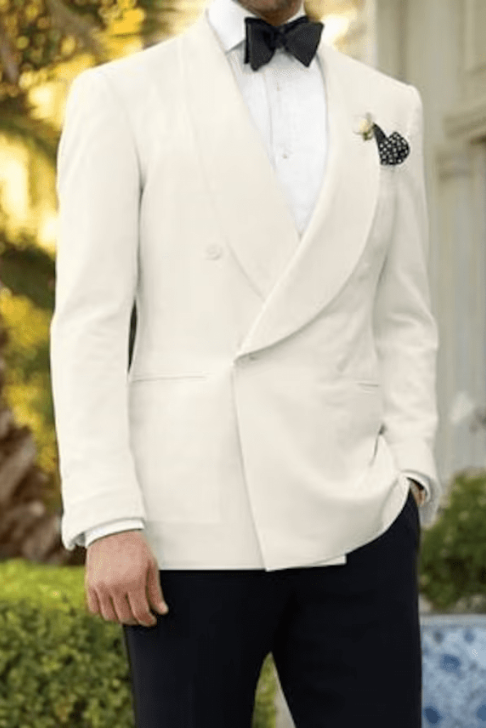 Mens white double breasted suit online