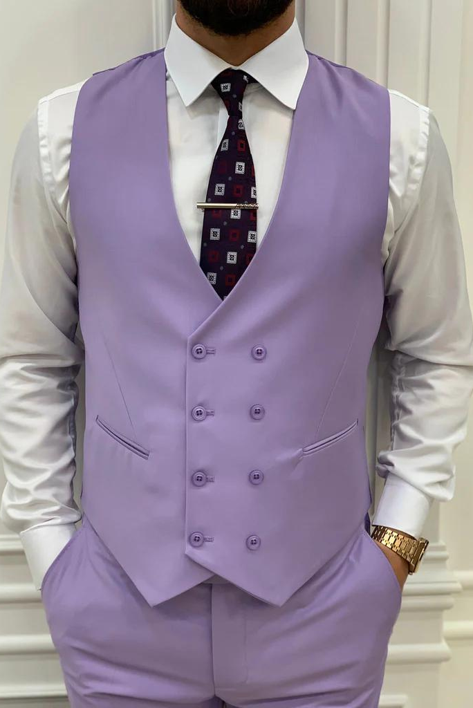 Purple Waistcoat Mens Wedding Event Wear Formal Wear Light Purple Groomsmen Gift For Him