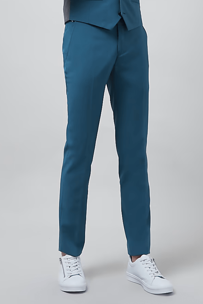 Men Formal Pant Teal Blue Office Pant Wedding Formal Trouser