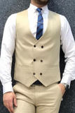 Men Waistcoat Formal Wear V Shape Vest Coats Cream Wedding Coat Sainly
