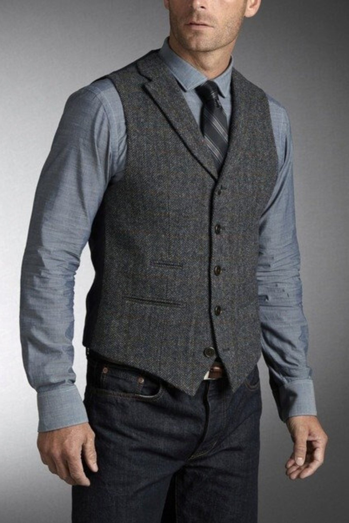 Grey 2025 wedding vest