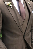 Men Brown Three Piece Suit Formal Brown Suit Wedding Brown Suit Sainly