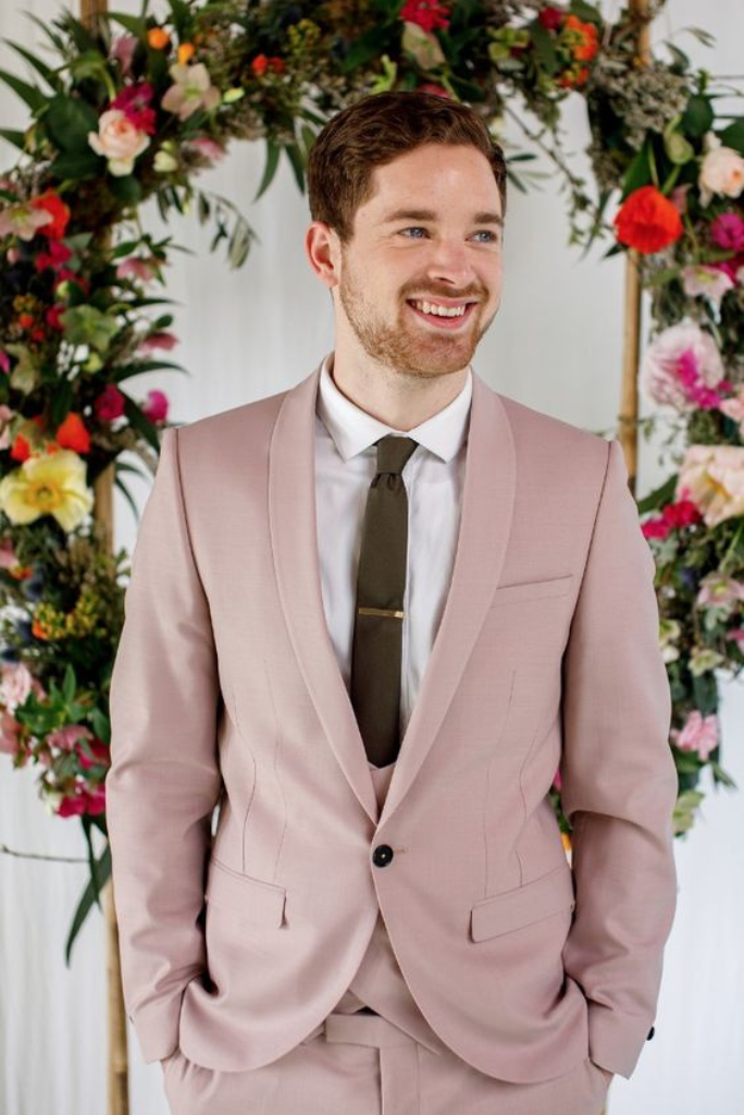 Men Peach Suit Three Piece Suit Peach Dinner Formal Suit Peach Sainly 48 / 42 Men Peach Suit Three Piece Suit Peach Dinner Formal Suit Peach Sainly 48 / 42