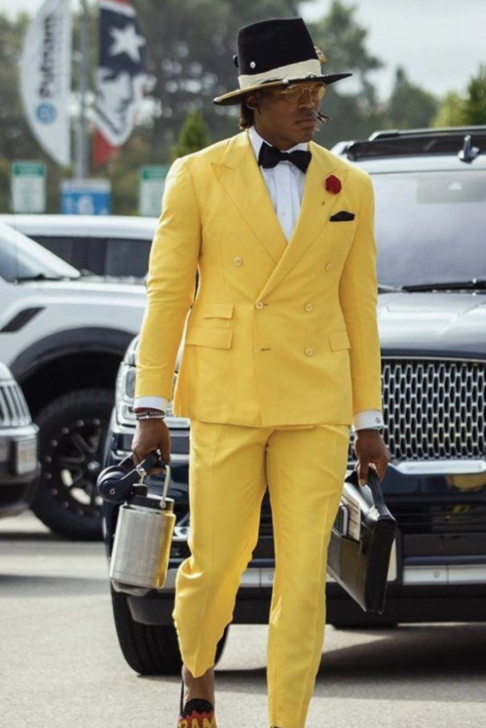 Men Yellow Double Breasted Suit Wedding Yellow Suit Formal Suit Sainly