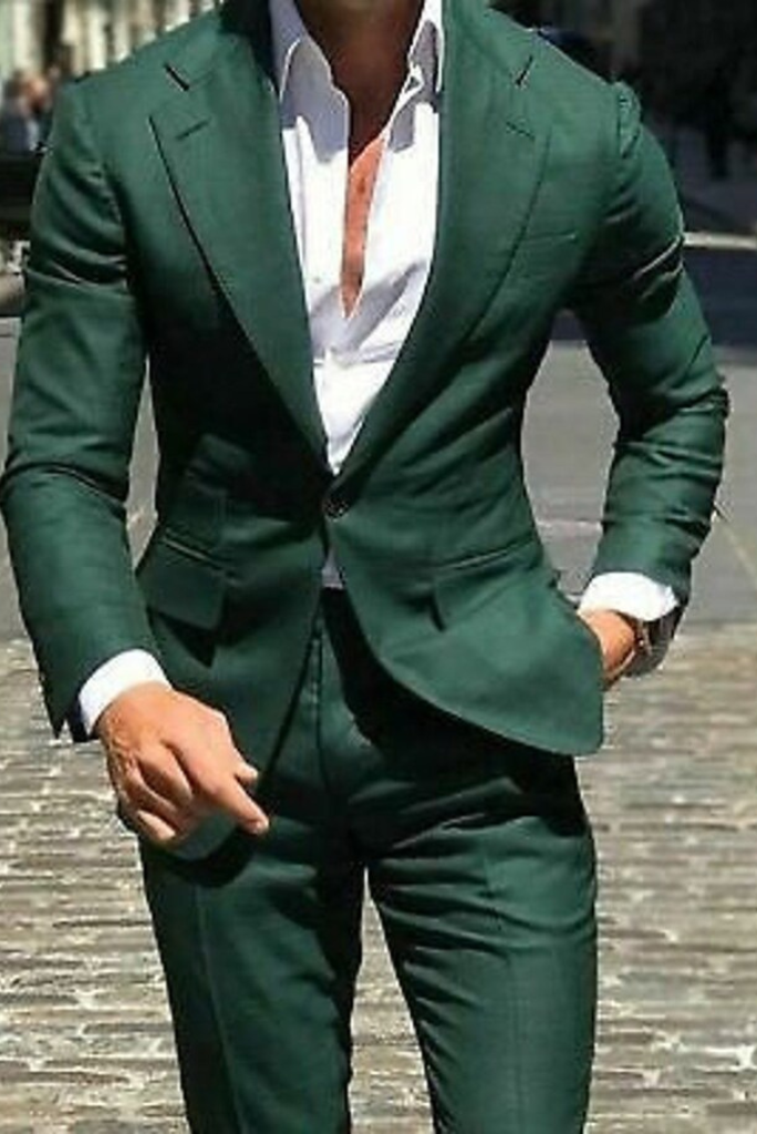 Green Suit Men Two Piece Suit Green Wedding Dinner Green Suits Sainly